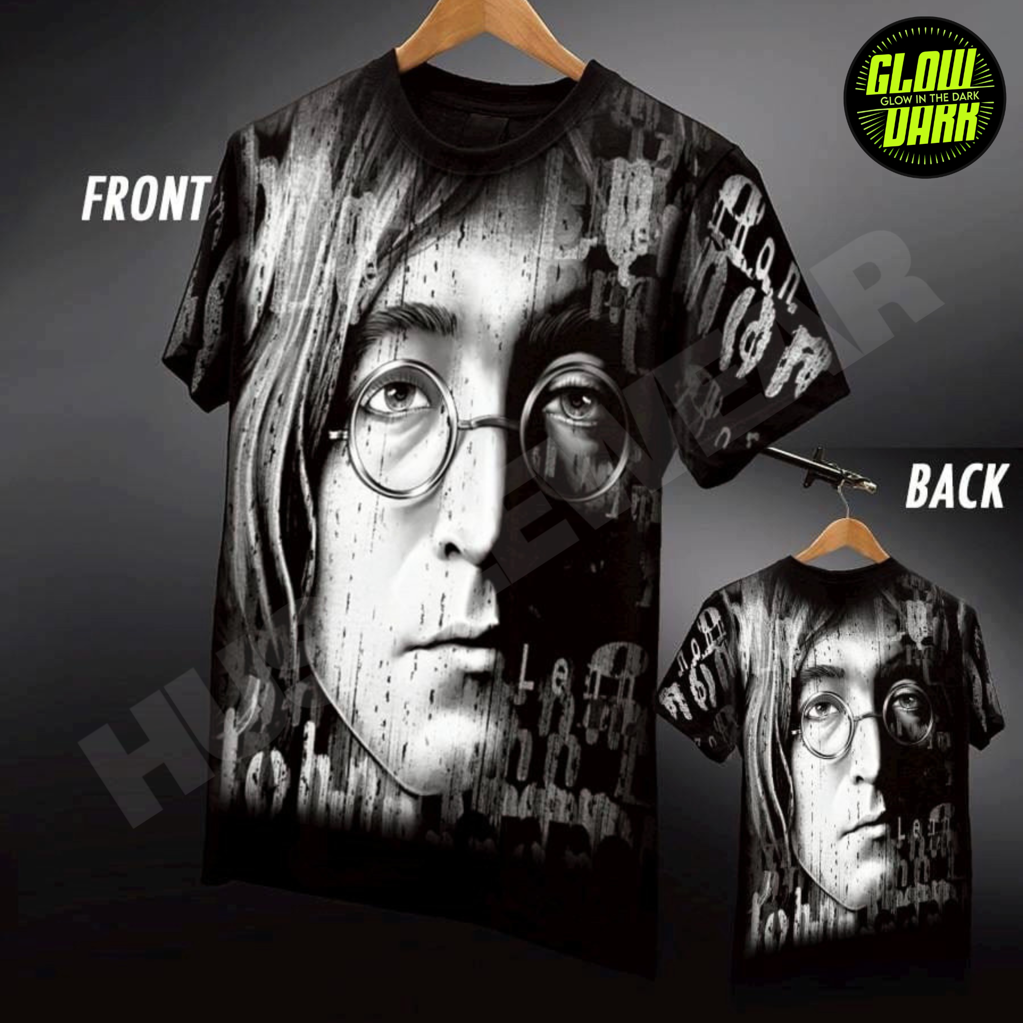 Premium Glow in the Dark Full-Sleeve Print | John Lennon