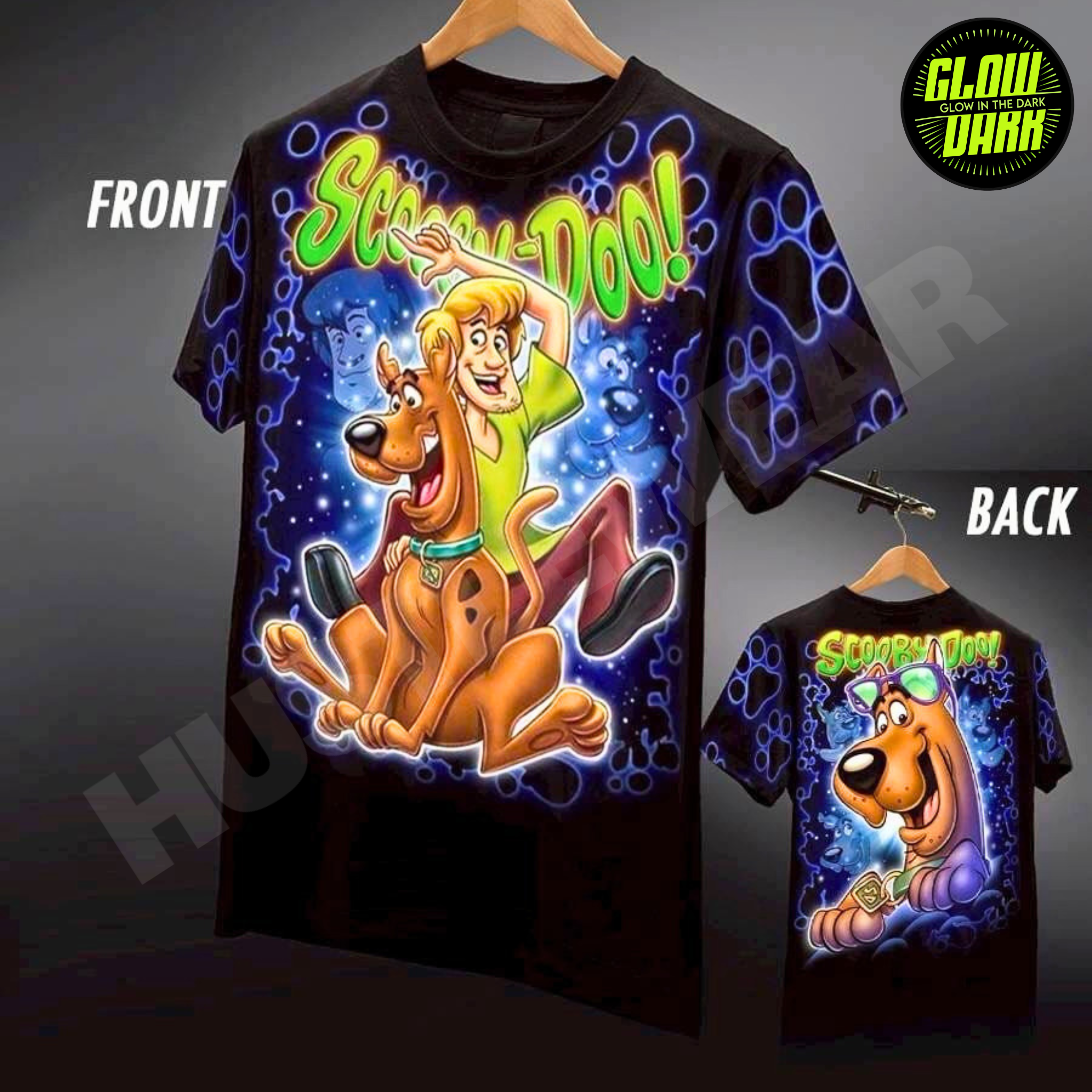 Premium Glow in the Dark Full-Sleeve Print | Scooby Doo