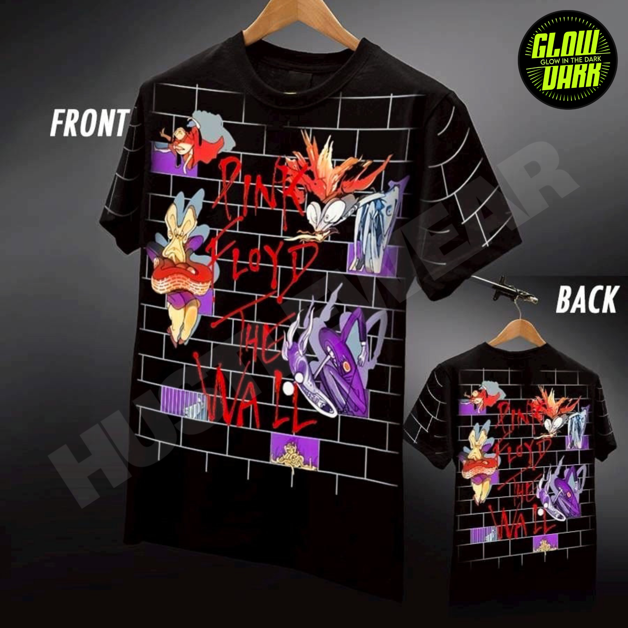 Premium Glow in the Dark Full-Sleeve Print | Pink Floyd