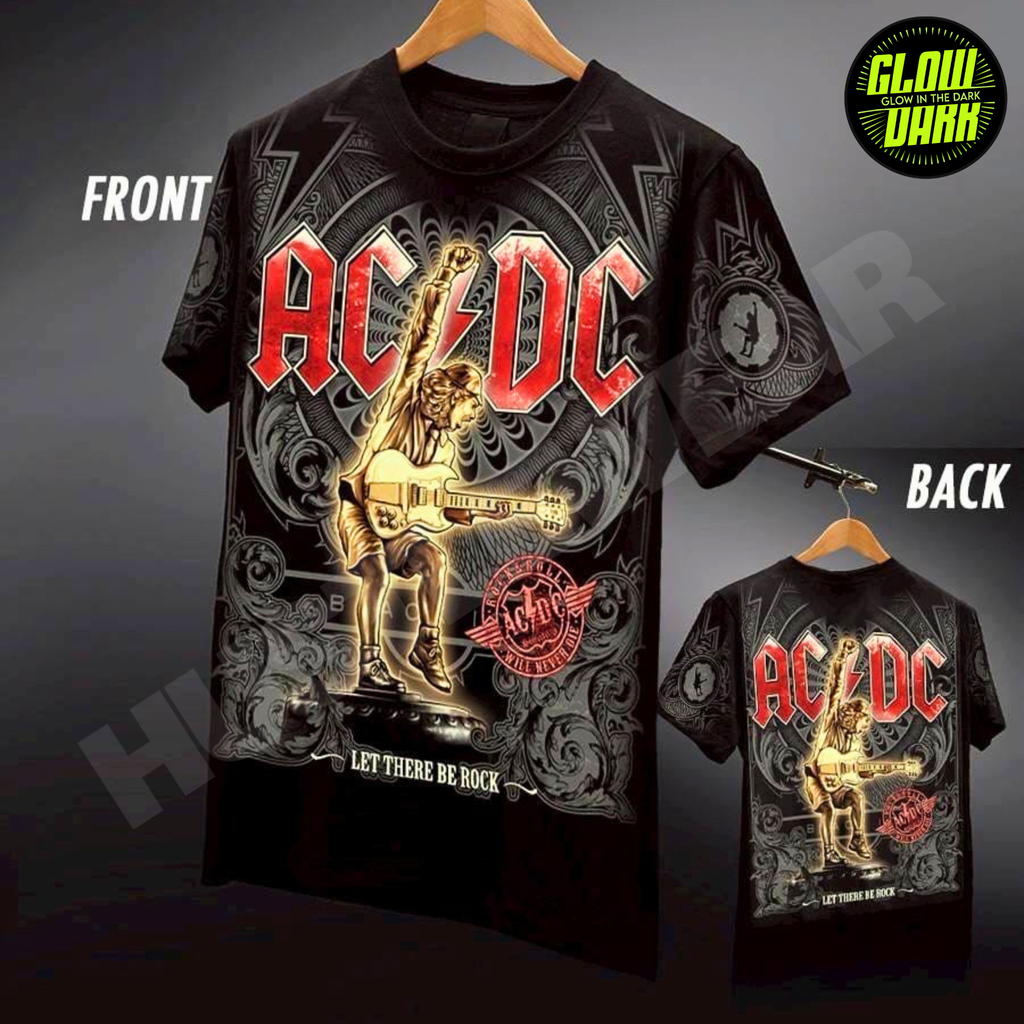 Premium Glow in the Dark Full-Sleeve Print | AC DC Band