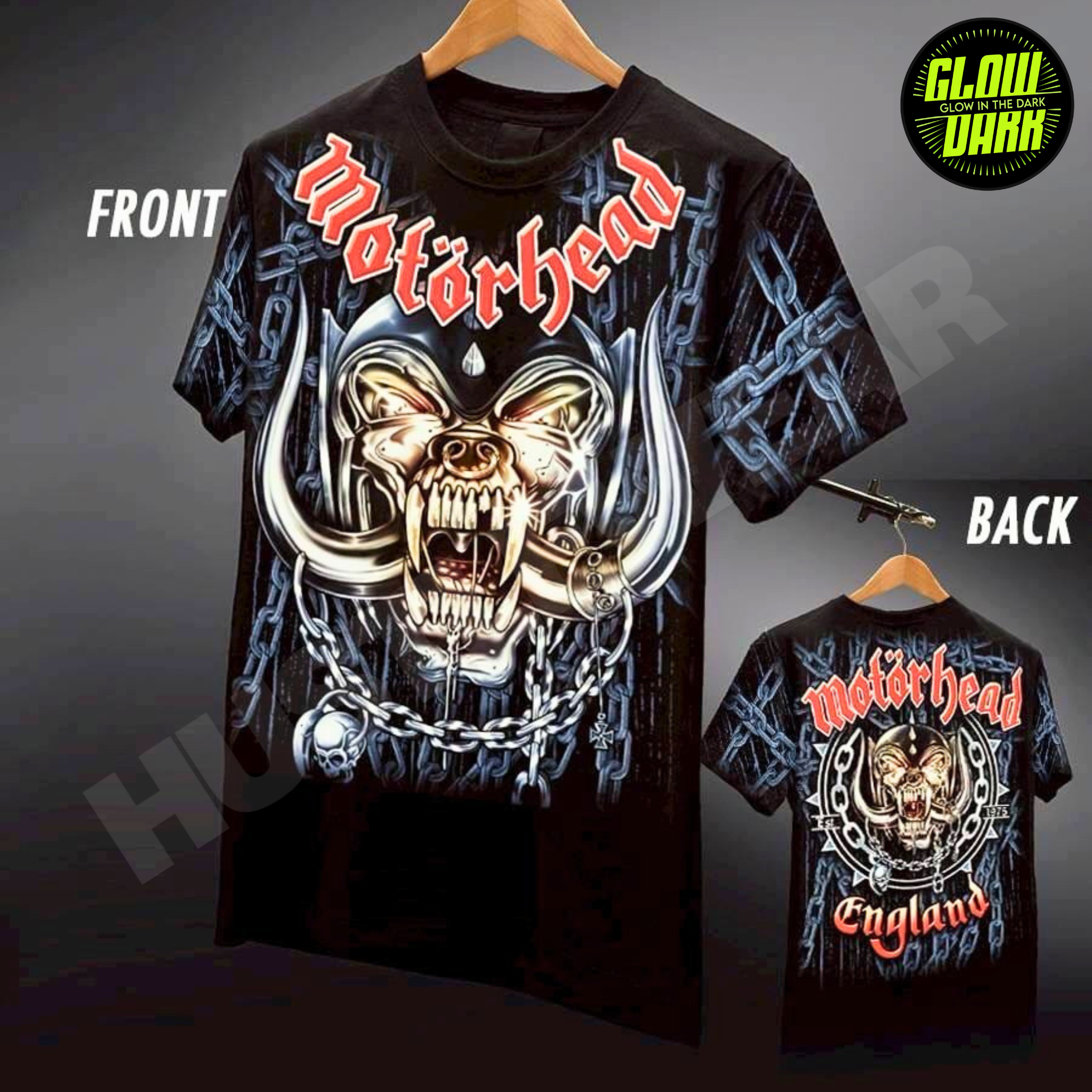 Premium Glow in the Dark Full-Sleeve Print | Motor Head Design
