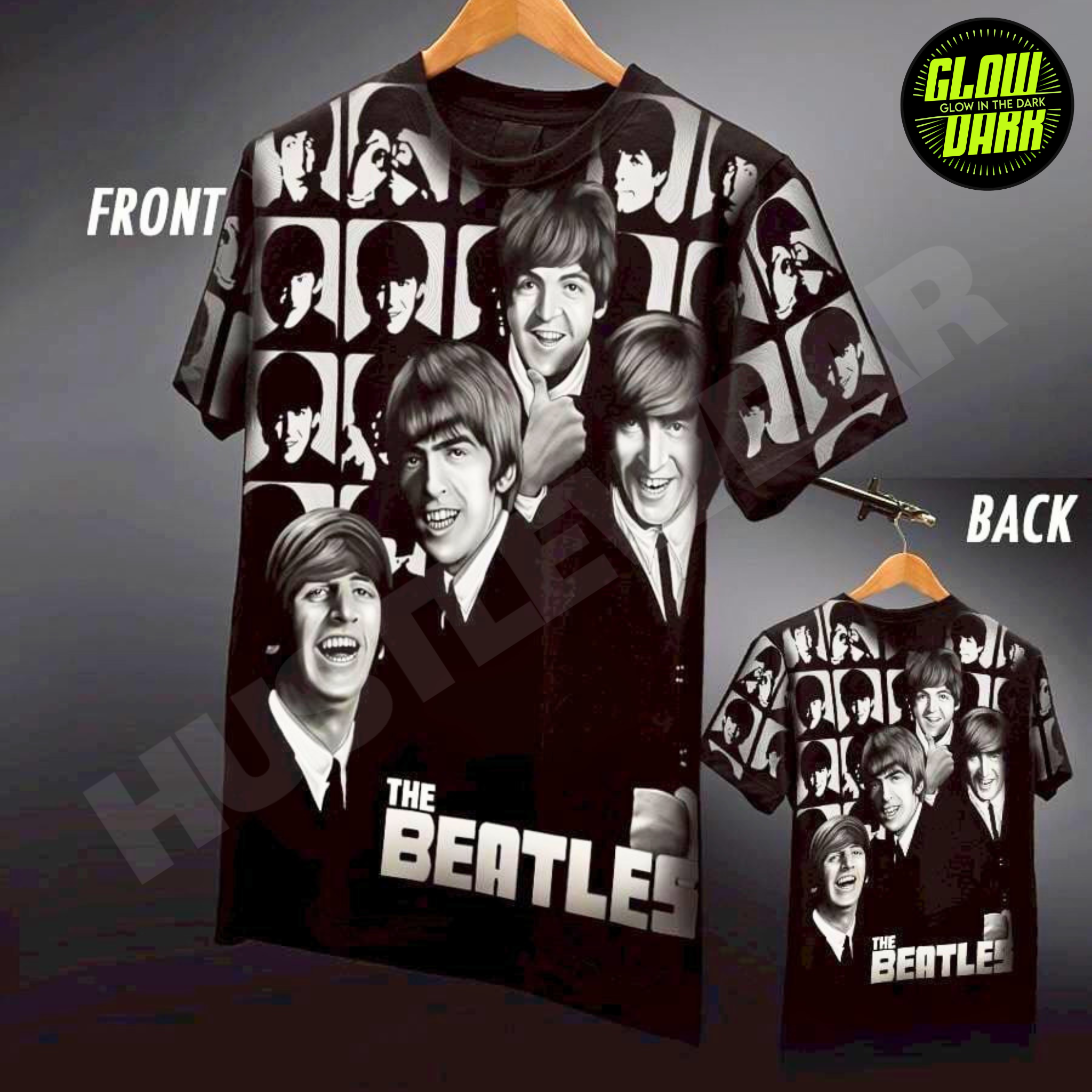 Premium Glow in the Dark Full-Sleeve Print | The Beatles Band